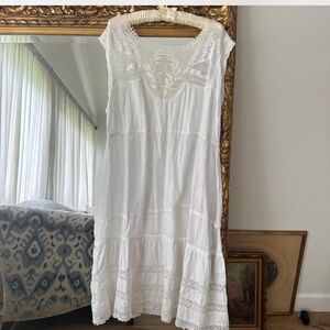 Edwardian era nightgown with crochet and eyelet trim.